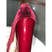 Cecilia New York Red Crushed Velvet Patent Maryjanes Strap Pumps Heels Size 9.5