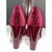 Cecilia New York Red Crushed Velvet Patent Maryjanes Strap Pumps Heels Size 9.5