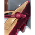 Cecilia New York Red Crushed Velvet Patent Maryjanes Strap Pumps Heels Size 9.5