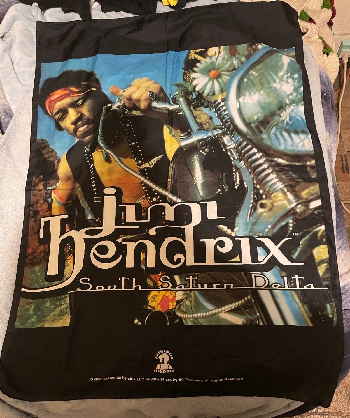 Vintage y2k Authentic Jimi Hendrix South Saturn Delta 2002 Tapestry Poster Flag