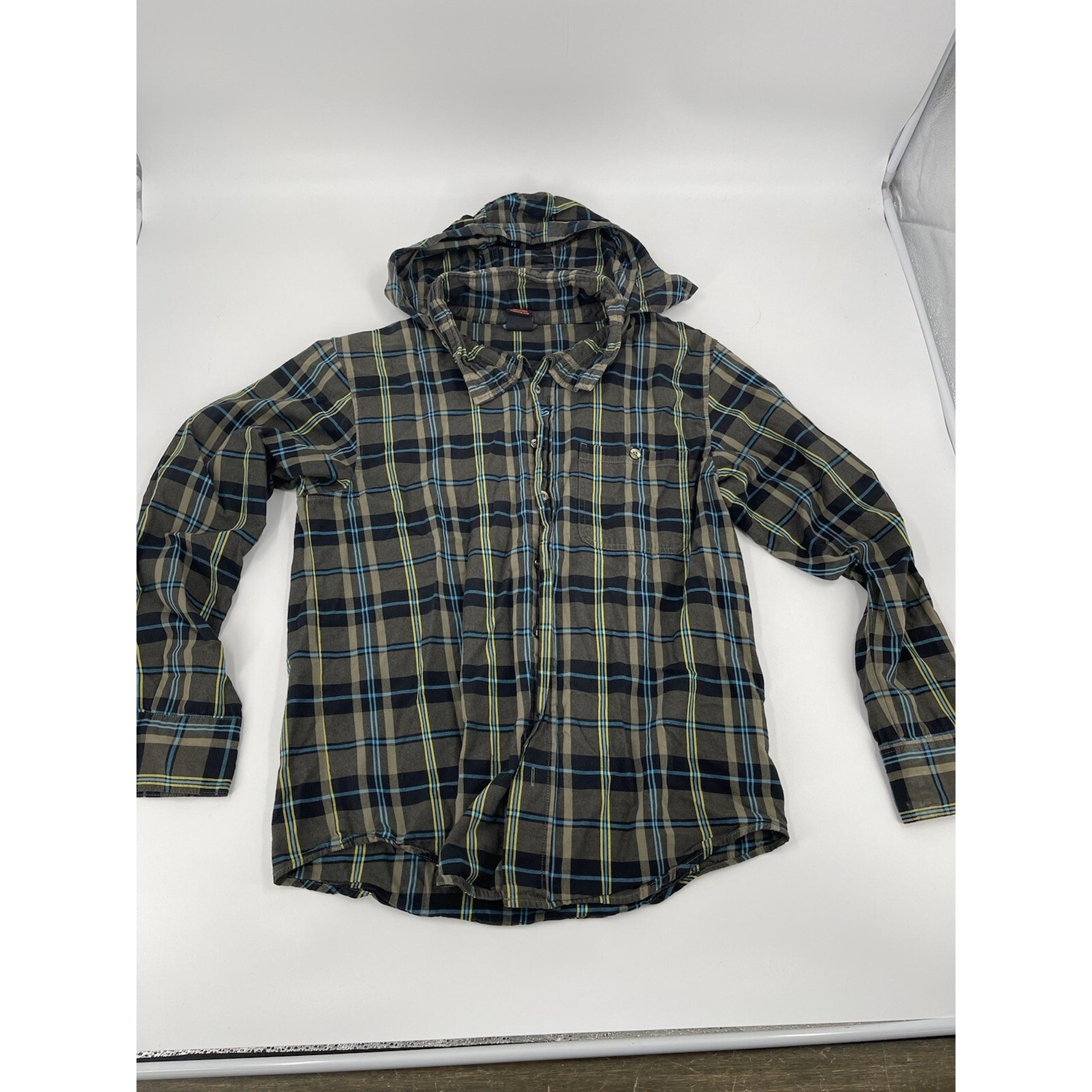 Vintage Nike 6.0 Button Hoodie Shirt Mens Medium 6.0 Plaid Packable Skate