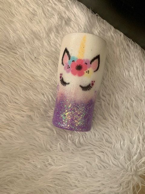 Unicorn glitter tumbler