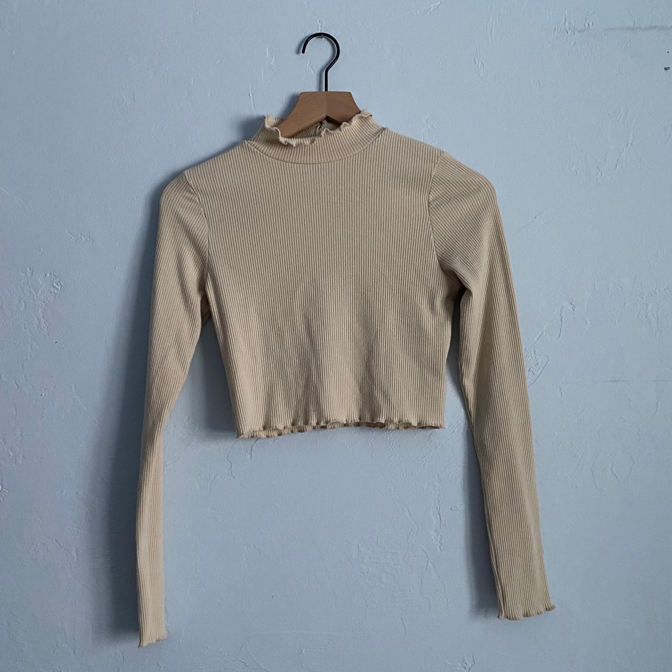 Aerie Long Sleeve Cropped Mock Neck T-Shirt