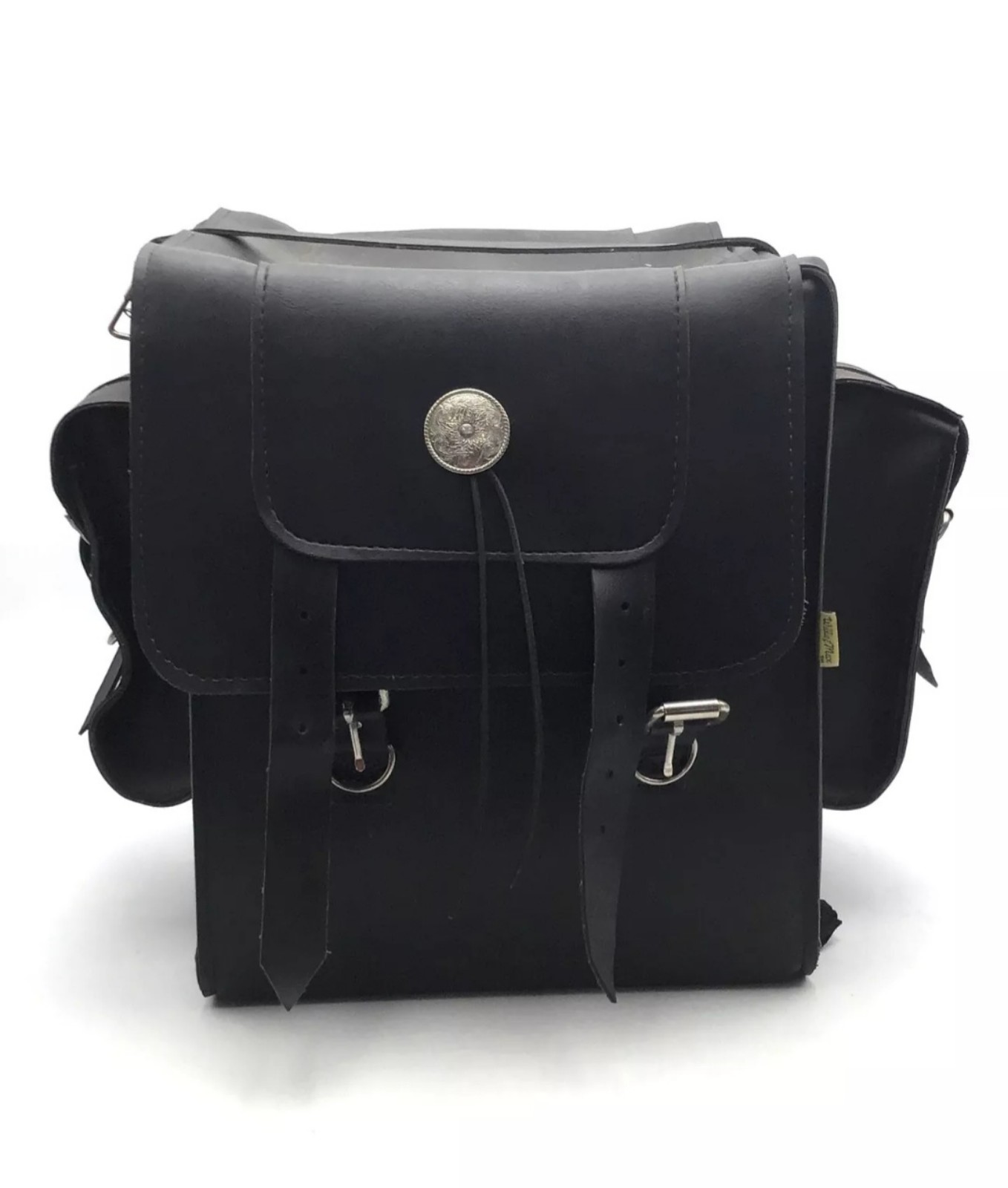 Willie & Max Black Adjustable Strap Motorcycle Saddle Bag