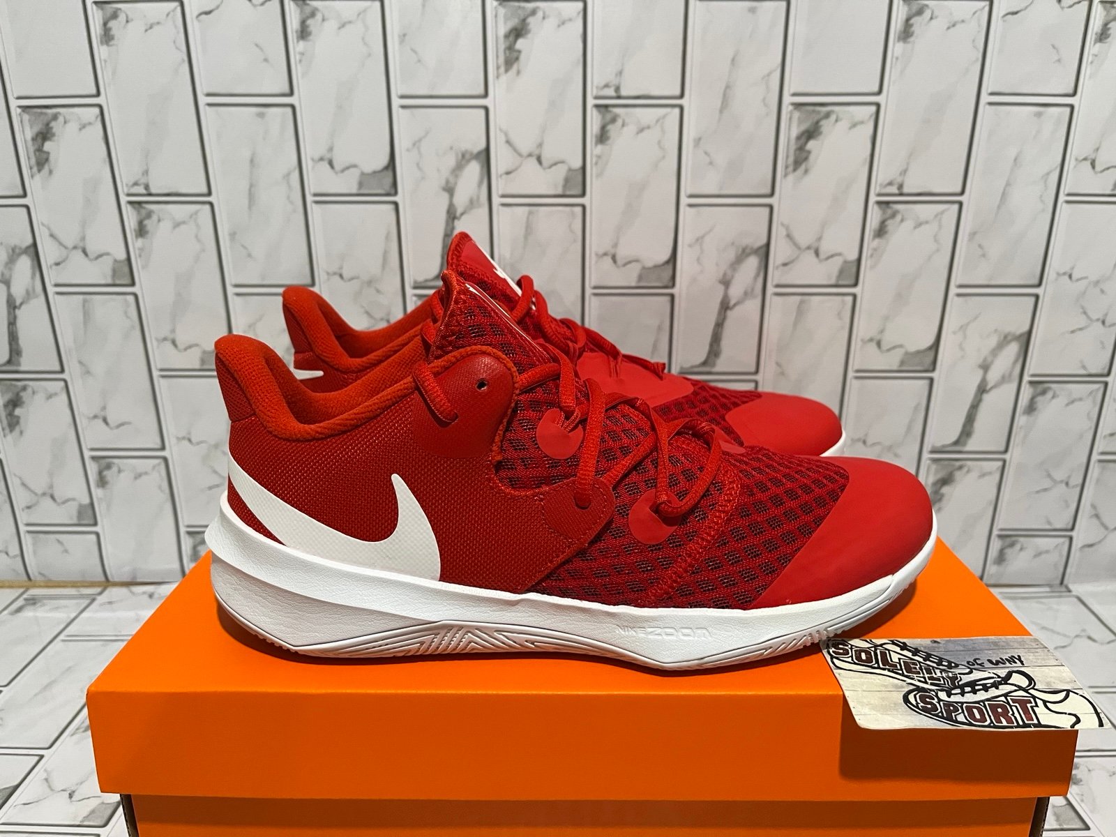 New Nike Zoom Hyperspeed Court Volleyball Shoes Red White Womens 9.5