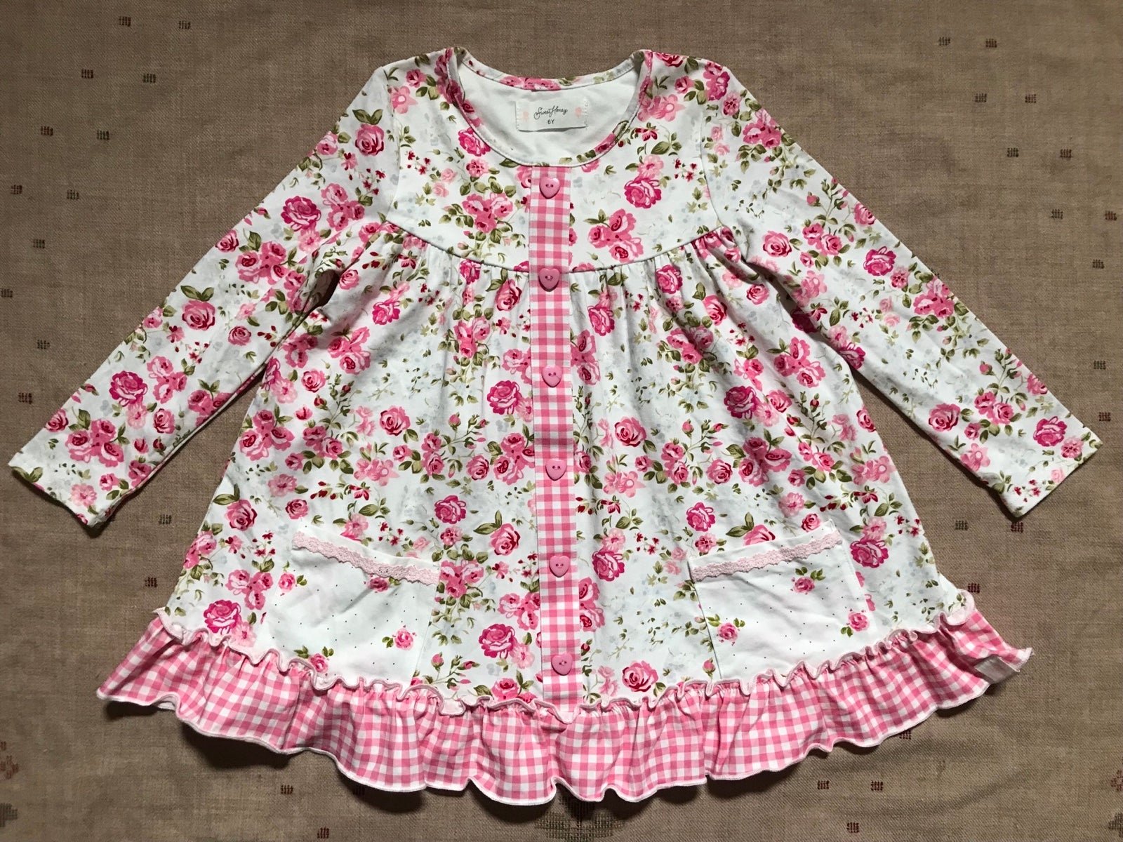 SweetHoney Pink Rose Gingham Out to Play Tunic
