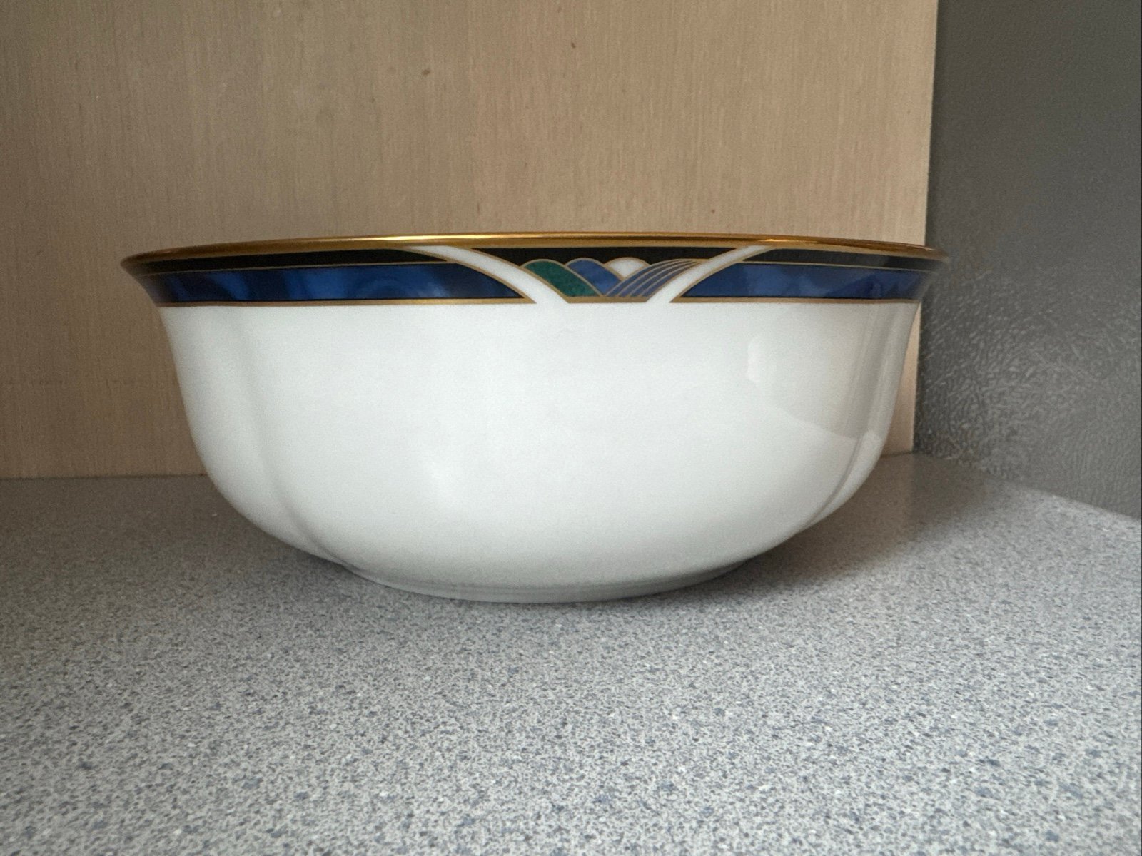 Lenox 8 Round Fluted Vegetable Bowl ROYAL KELLY Blue Bone China Discontinued