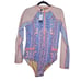 NEW Cabana Life L Unisuit Surf Boat UPF 50+ Long Sleeve Boho Blue Print Swimsuit