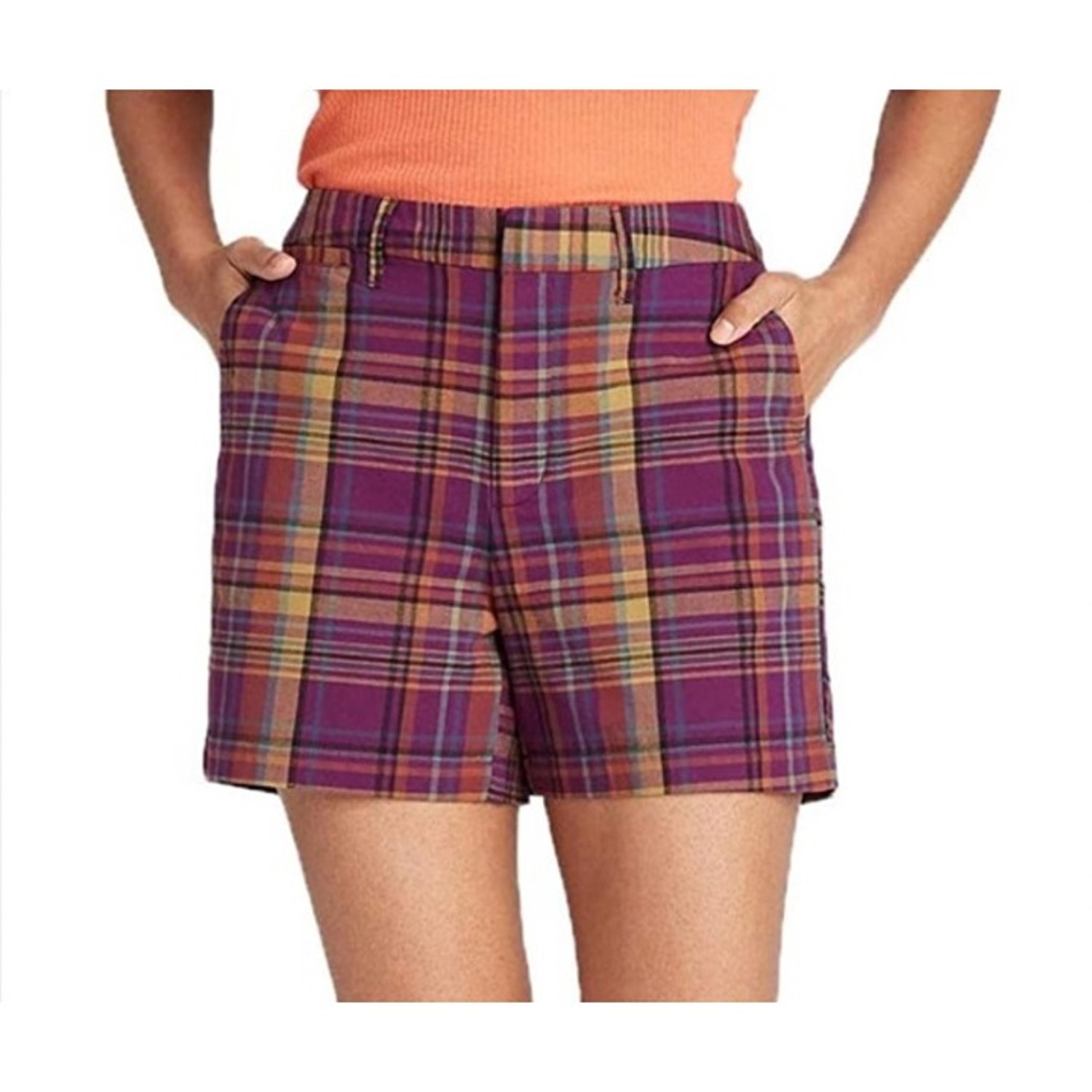 A New Day Purple Plaid Stretch Shorts