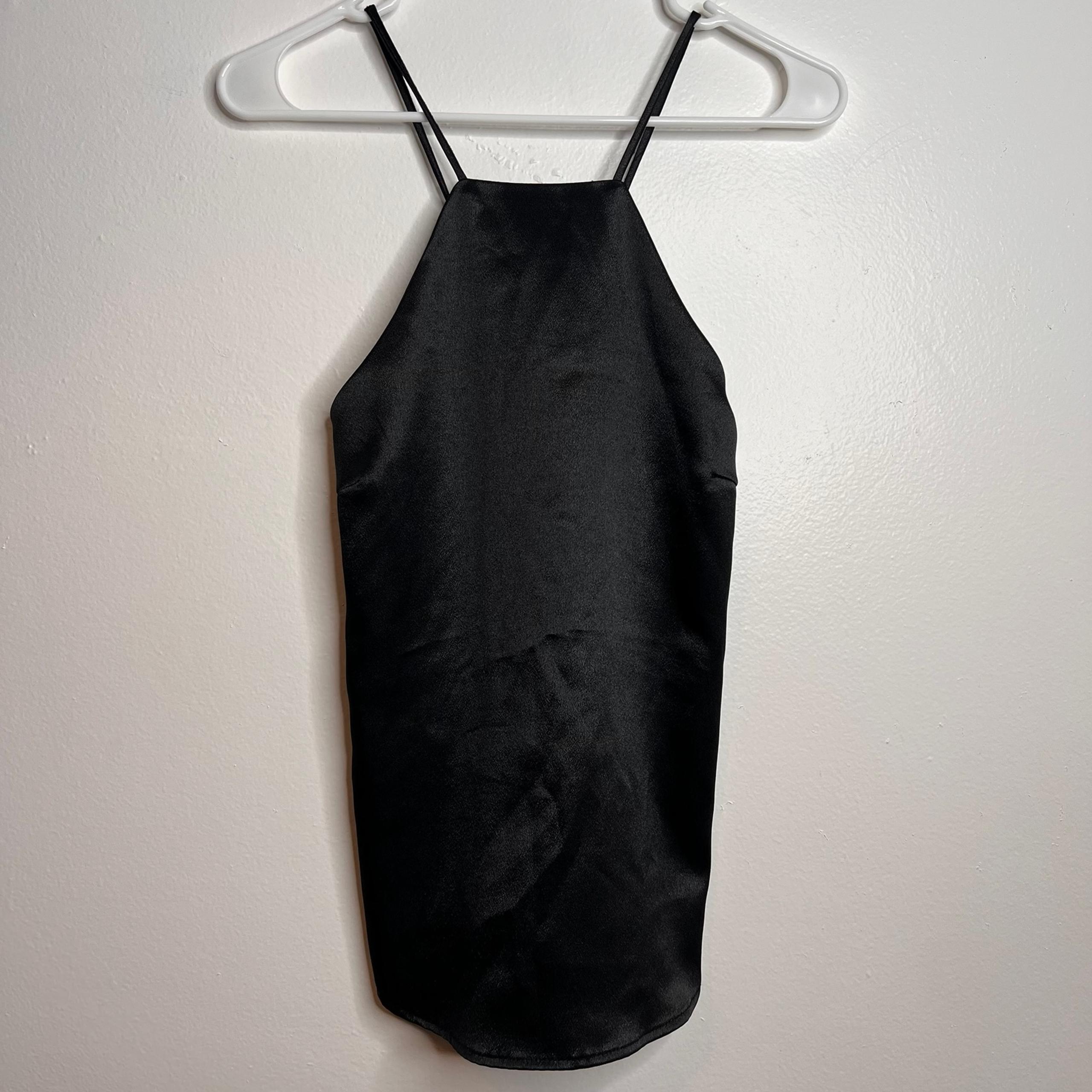 URBAN OUTFITTERS Black Satin Tank Top For Women Size S