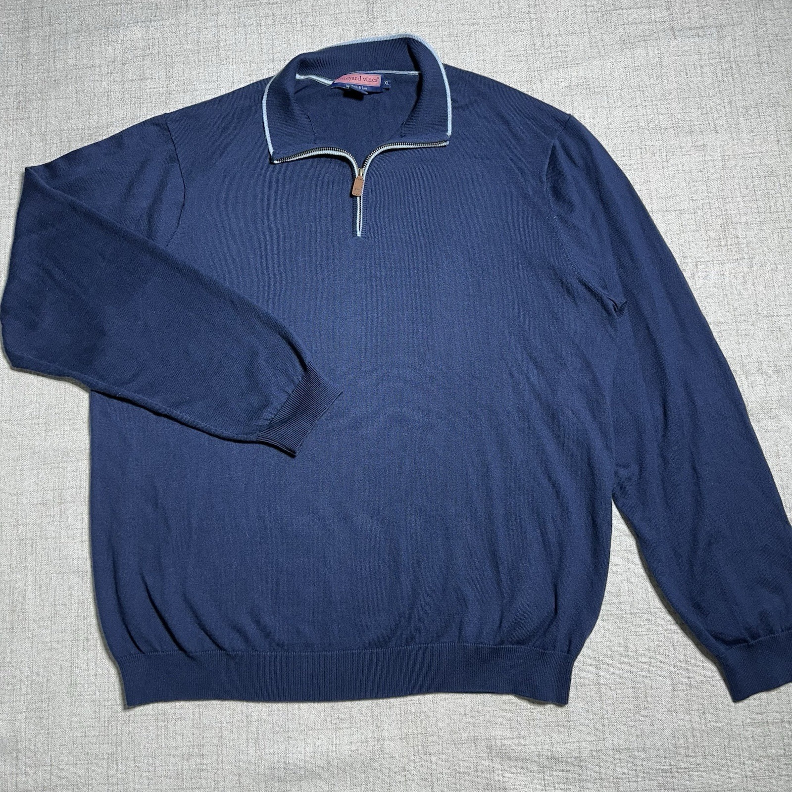 Vineyard Vines Quarter Zip Pullover Sweater Merino Wool Blend Size XL