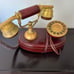 Antique style telephone with wood and metal body, cord, sold as is! Rare style!