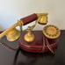 Antique style telephone with wood and metal body, cord, sold as is! Rare style!