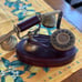 Antique style telephone with wood and metal body, cord, sold as is! Rare style!
