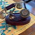 Antique style telephone with wood and metal body, cord, sold as is! Rare style!