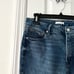 Good American Good Legs Flare Denim Jeans Twisted Front Slit Indigo029 8/29
