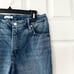 Good American Good Legs Flare Denim Jeans Twisted Front Slit Indigo029 8/29