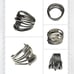 Vintage sterling modernist long wrap ring - size 8