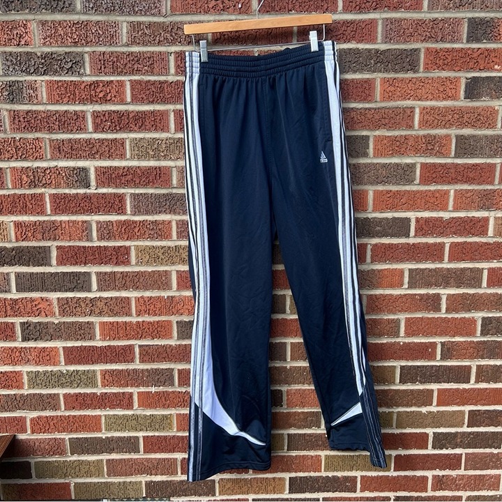 Adidas Navy Blue Gray and White Straight Fit Sweatpants