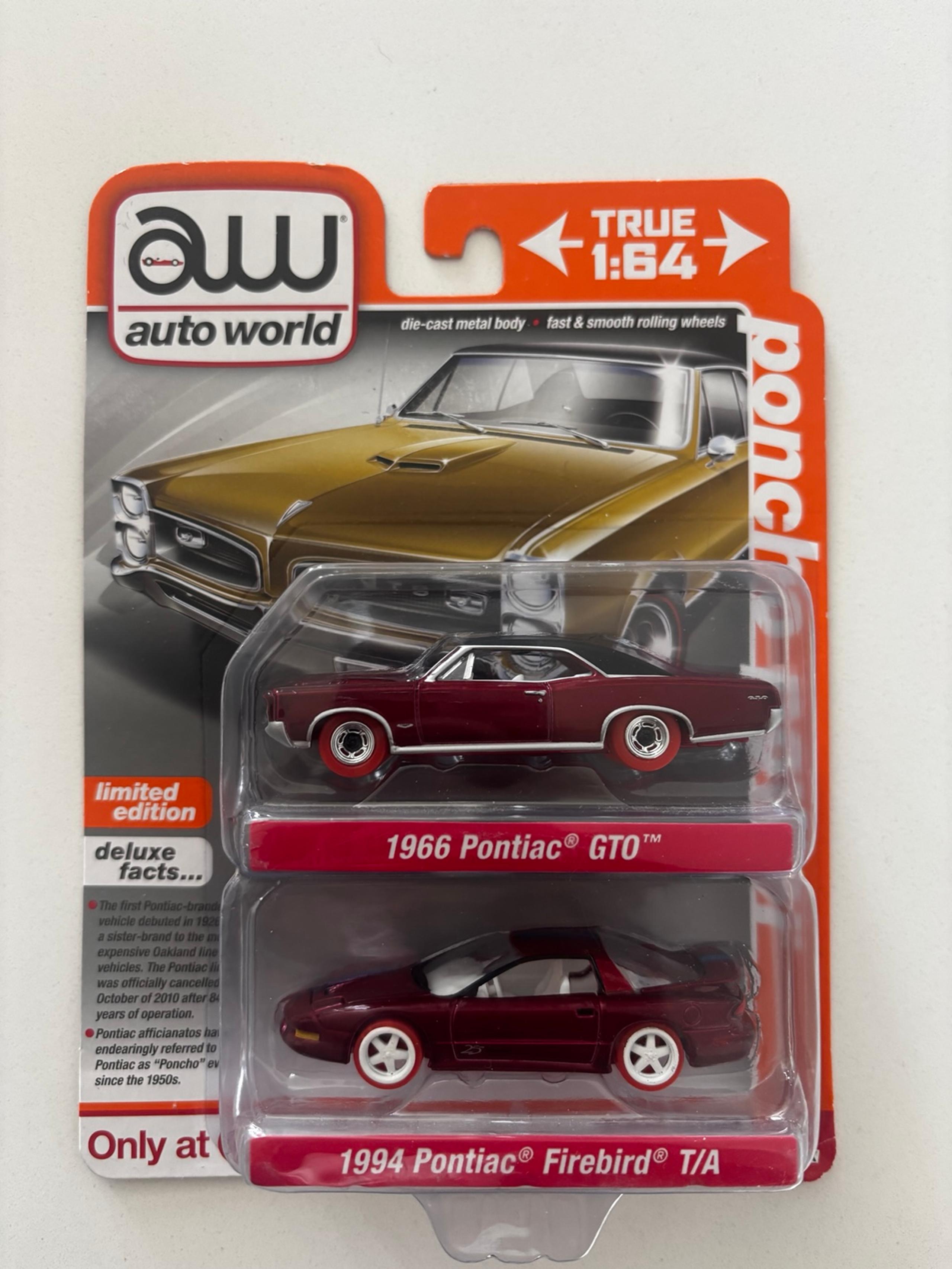 Auto World (Poncho Power 2-pack): Pontiac GTO , Pontiac Firebird Ultra Red Chase