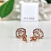 Solid 14 Karat Rose Gold Casting 9mm Cz Earring