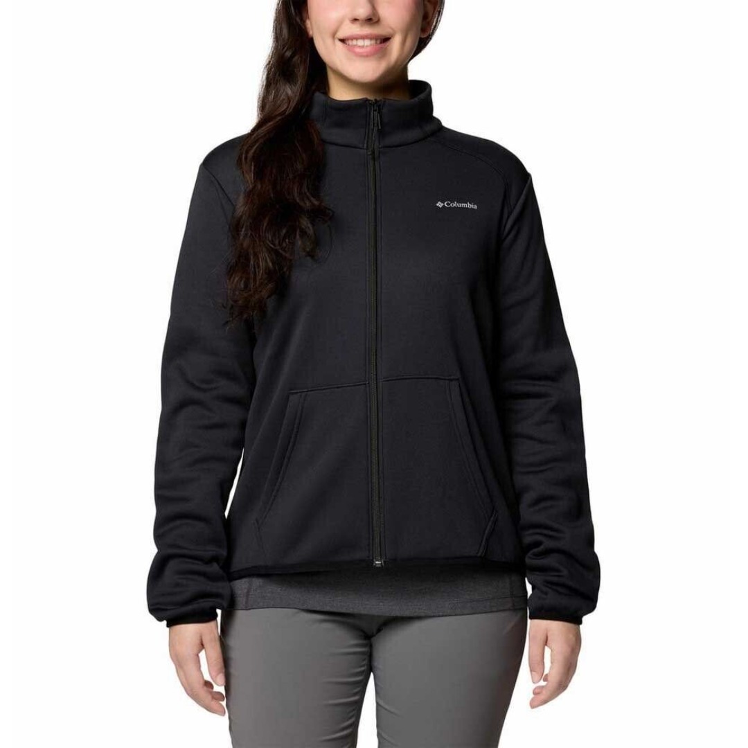 Columbia Women's Full Zip Jacket Hike Moisture-Wicking Black Size X Large