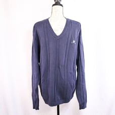 John Ashford Golf ~ Pullover Men Sz XL Blue V-Neck Knit Long Sleeve Sweater Vtg