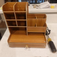 Upgraded Wooden Pencil Holder, Pen Organizer for Desk, Easy Assembly