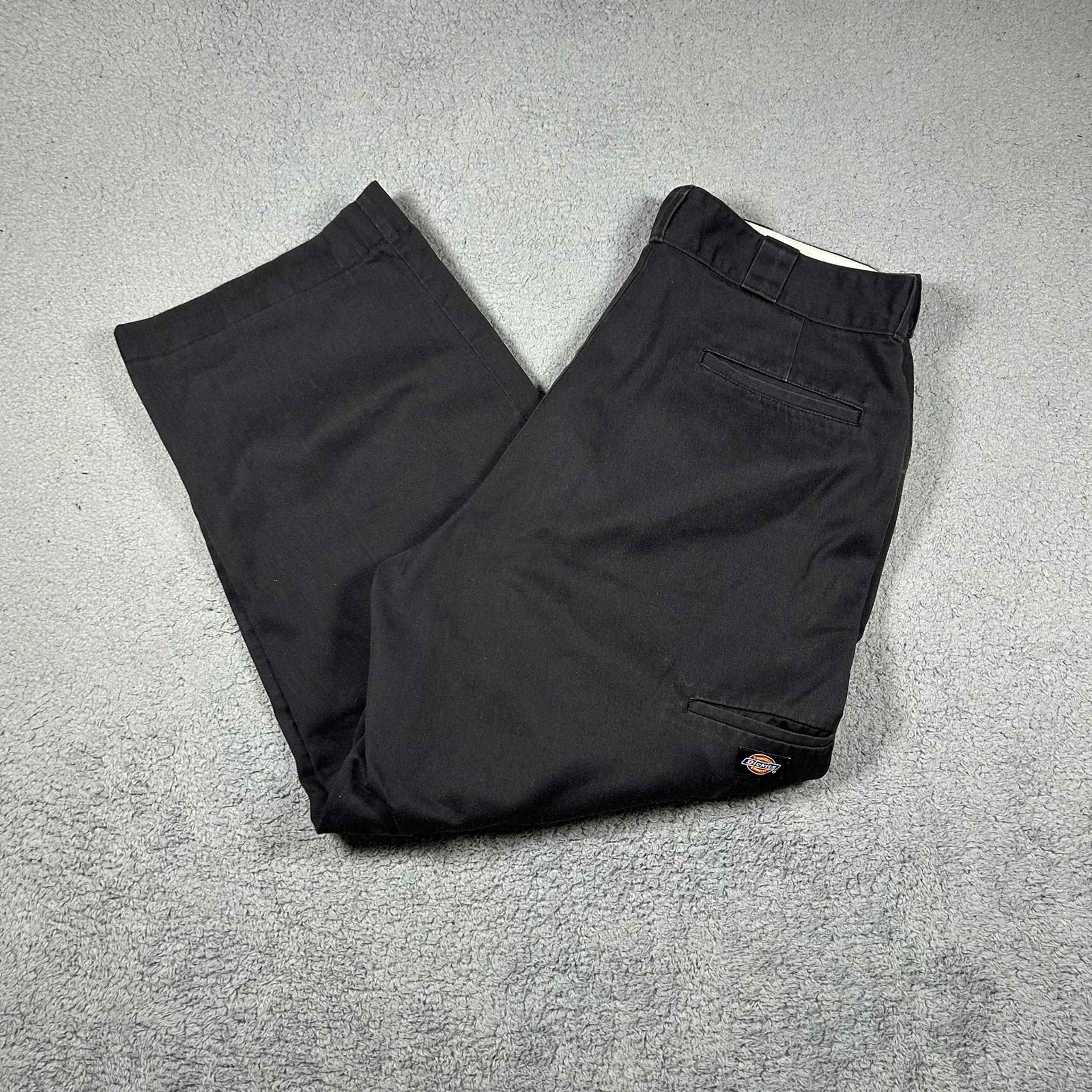 Y2k Black Dickies Loose Baggy Double Knee Pants Size 34x28