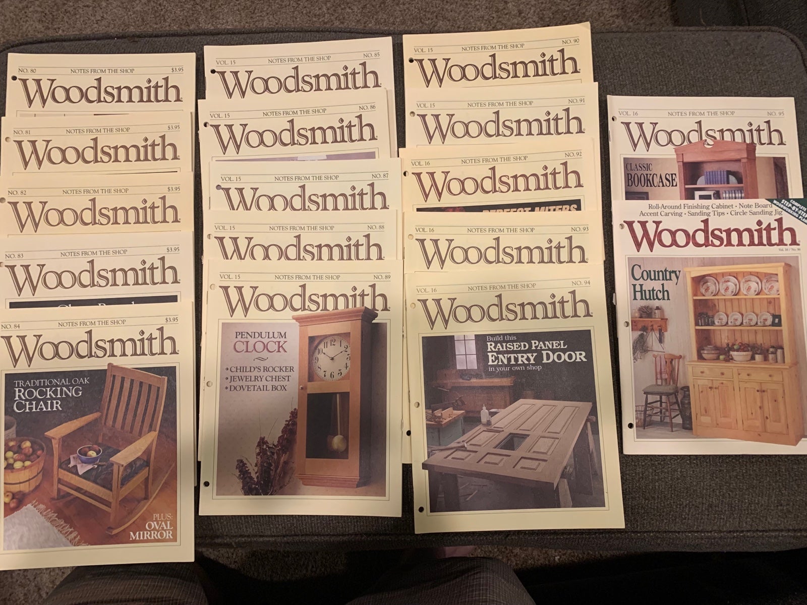 17 issues of Woodsmith magazine, binder ready, 3 hole punched books
