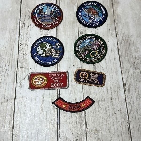 Boy Scout Patches Lot Potomac Council Scout Show, Quality Unit 2005 100% Boy Lif