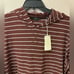 Vince Men's Size XL Striped Pullover Hoodie 100% Cotton NWT Burgundy