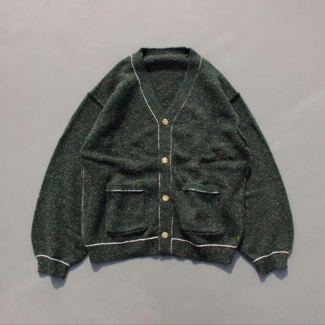 品質満点 Camphor green. cardigan, wood トップス