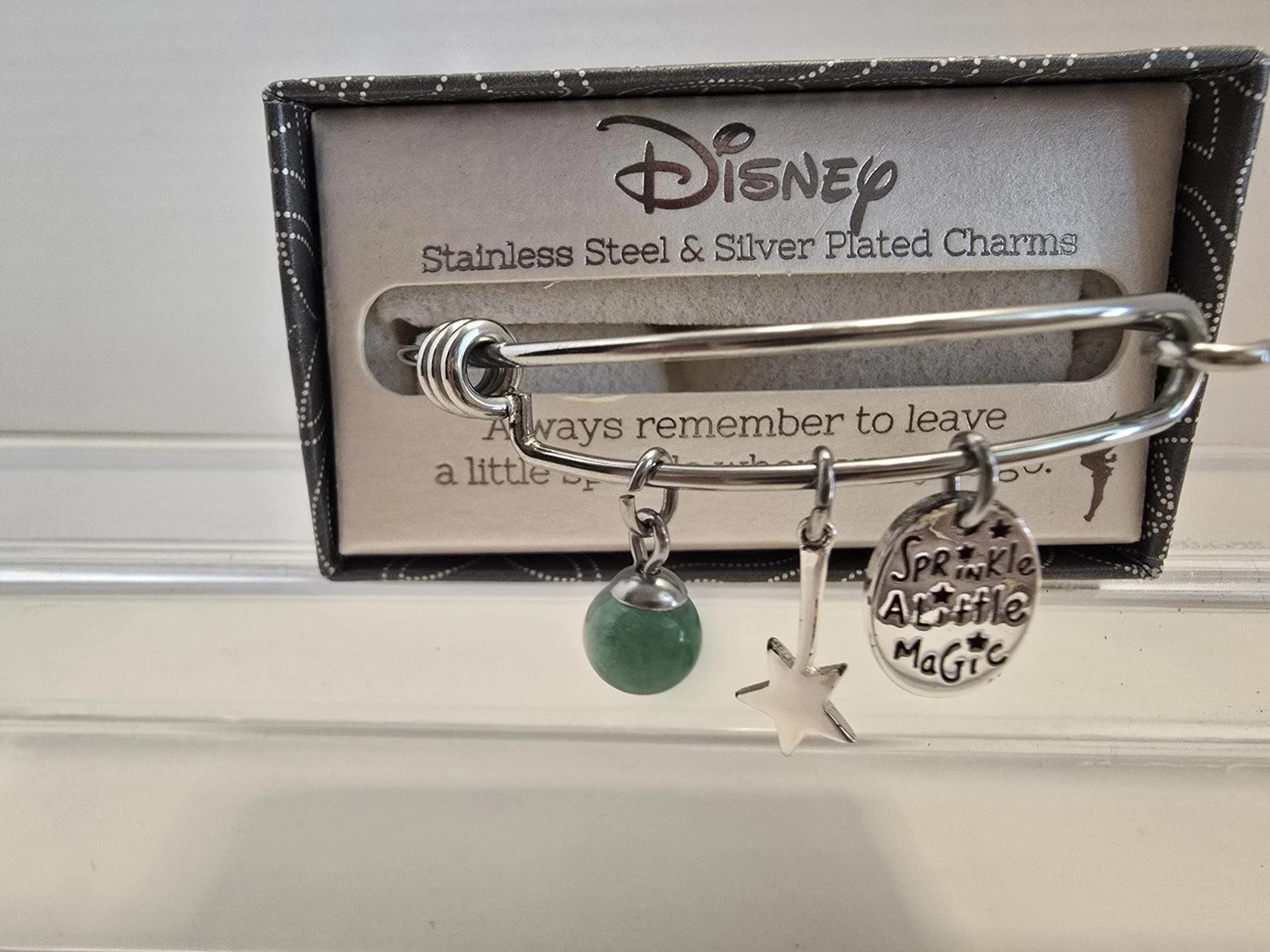 Tinkerbell Sprinkle a Little Magic Stainless Steel Catch Bangle Disney New