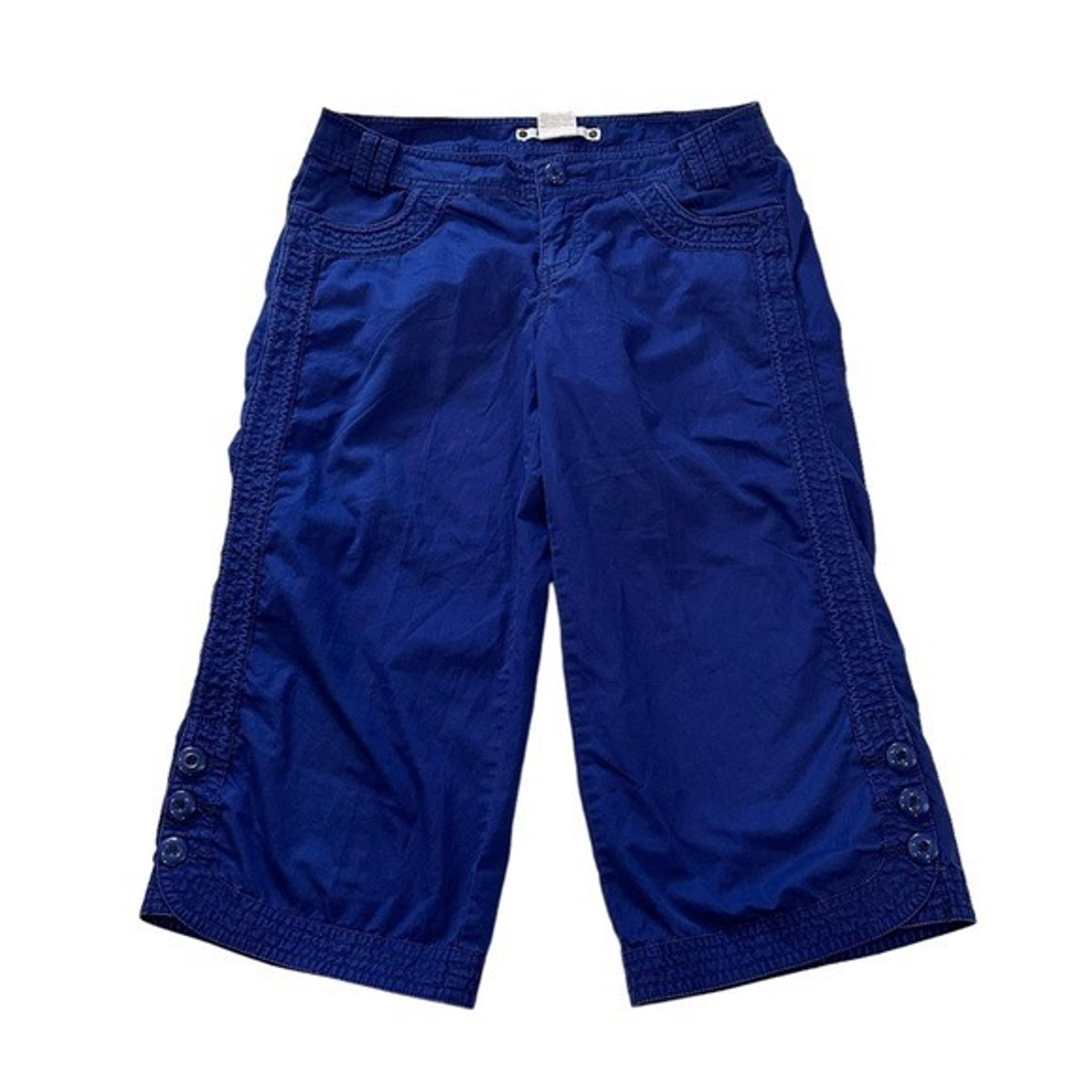 Anthropologie Hei Hei Royal Blue Mid Rise Straight Leg Capri Pants Size 4