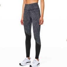 Lululemon Speed Wunder Tight *Asym Free Spirit Ice Grey Black / Black 8