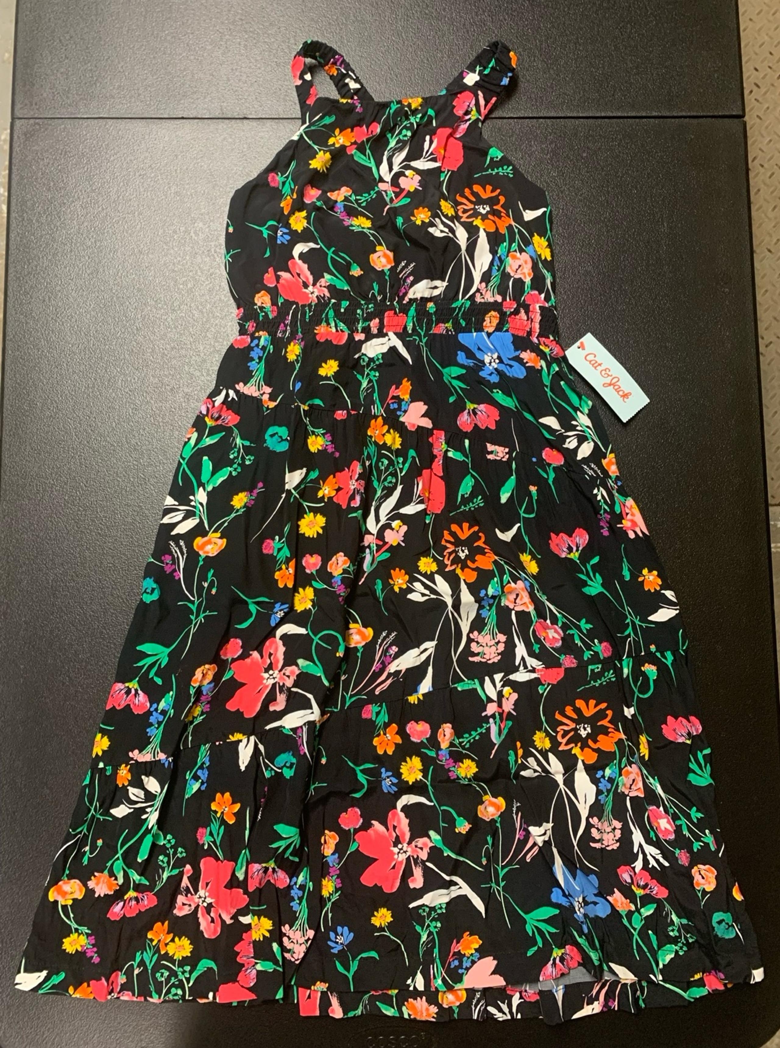 NWT Girls Cat & Jack Flower Dress  Size Large (10/12)