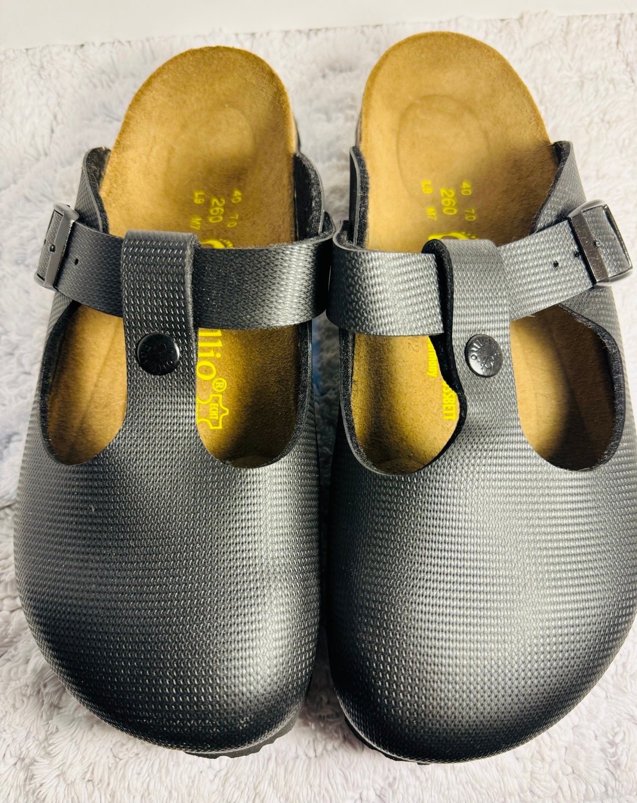 Birkenstock Papillio Women’s Clogs Leather and Birko Flor New Size 9 40 Black