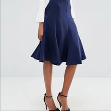 Lafayette 148 Galaxy Blue Pleated Flare Skirt