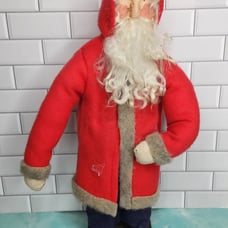 Vintage Old Santa Paper Mache Folk Art Handmade Krampus Scary Santa