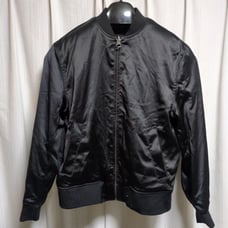 H&M Black Varsity Jacket with Landscape Print, Reversible
