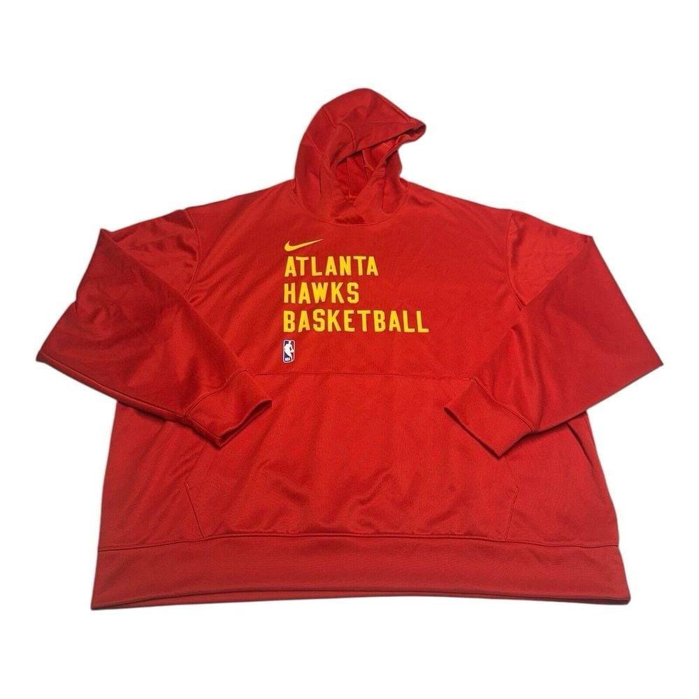 Nike Atlanta Hawks Hoodie Men XXL Red Pullover Sweatshirt NBA Basketball Dri Fit