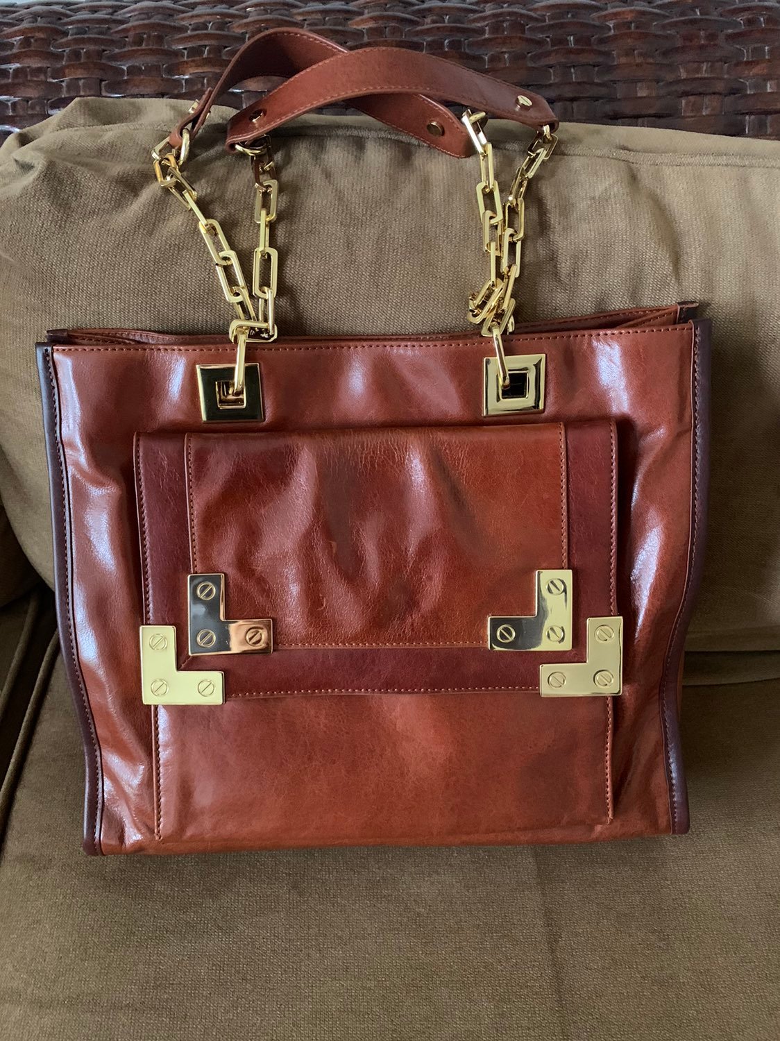 Tory Burch brown leather shoulder bag