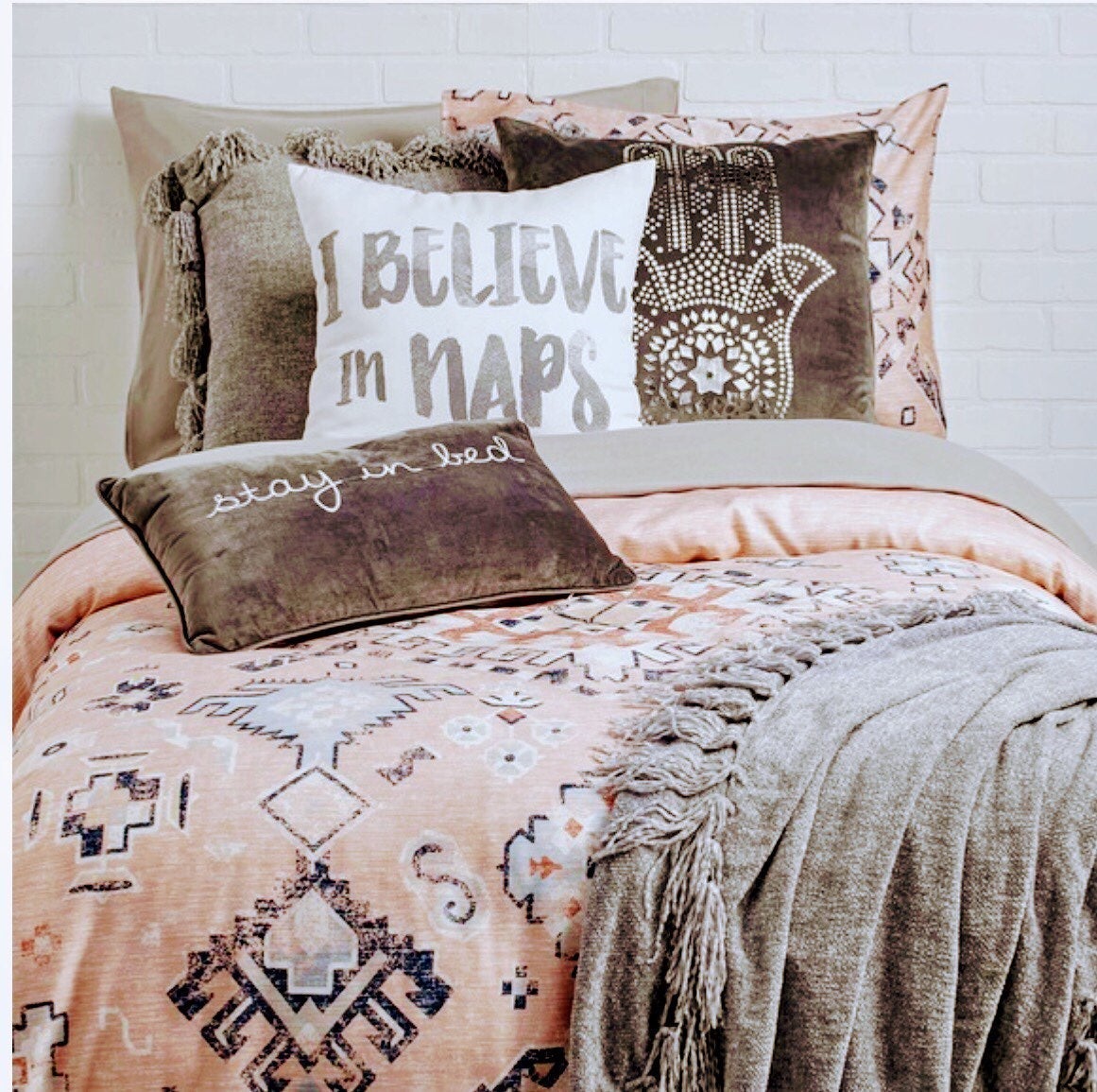 DORMIFY Twin XL Duvet Cover & Sham Set SIENNA Pink Boho Néw in package