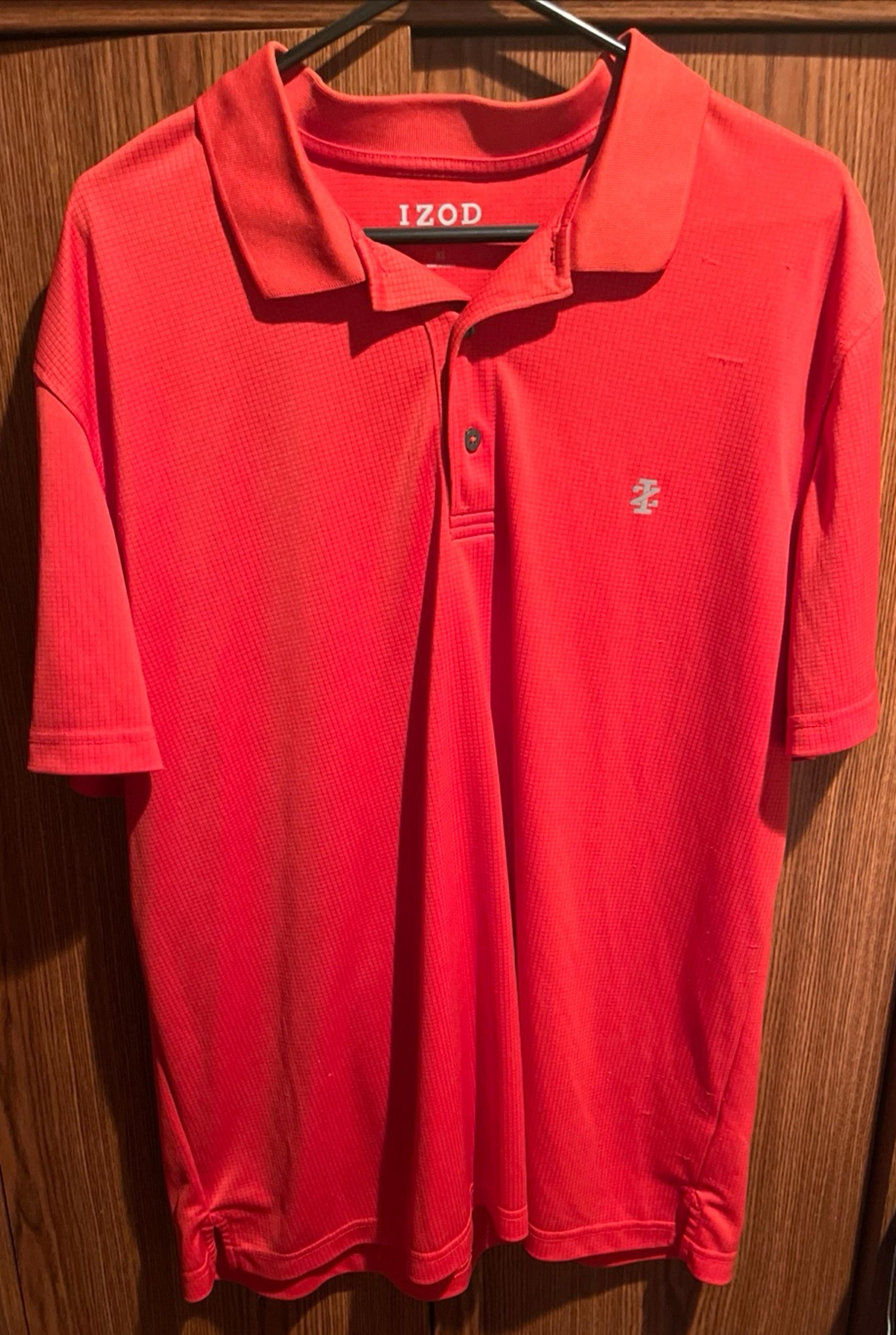 IZOD PerformX Golf Polo Orange Short Sleeve Mens XL-Made In Kenya