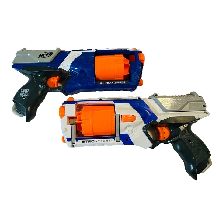 Nerf N-Strike Elite Strongarm Set Of 2 Blasters Blue And White