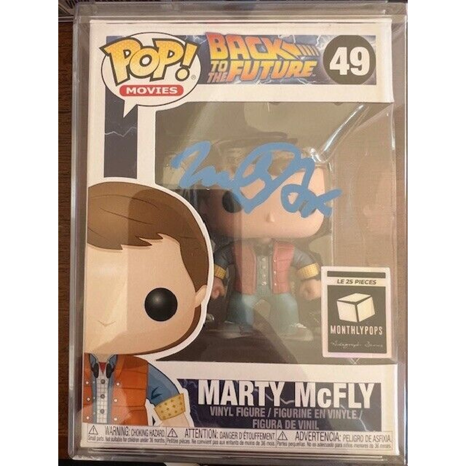 Michael J. Fox Signed Back to the Future Funko Pop #49 Marty McFly Beckett COA