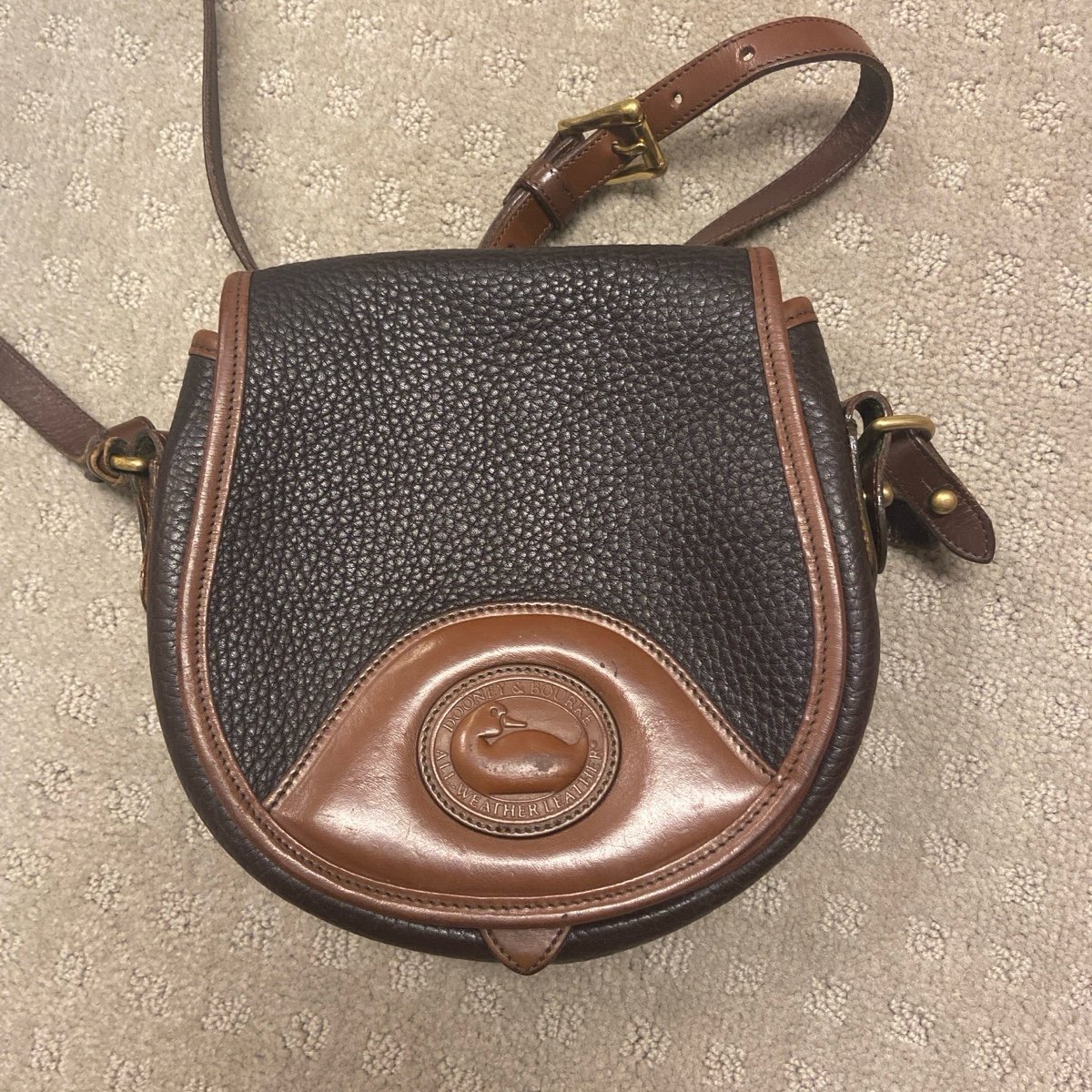 Authentic Dooney Bourke Leather Saddle Bag