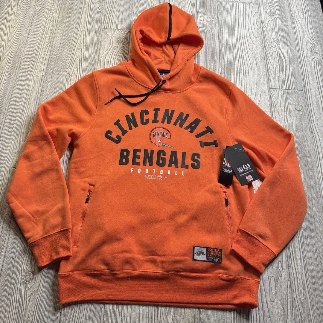 Cincinnati Bengals Throwback Helmet Logo Hoodie Men’s M Orange NFL Ultra NWT