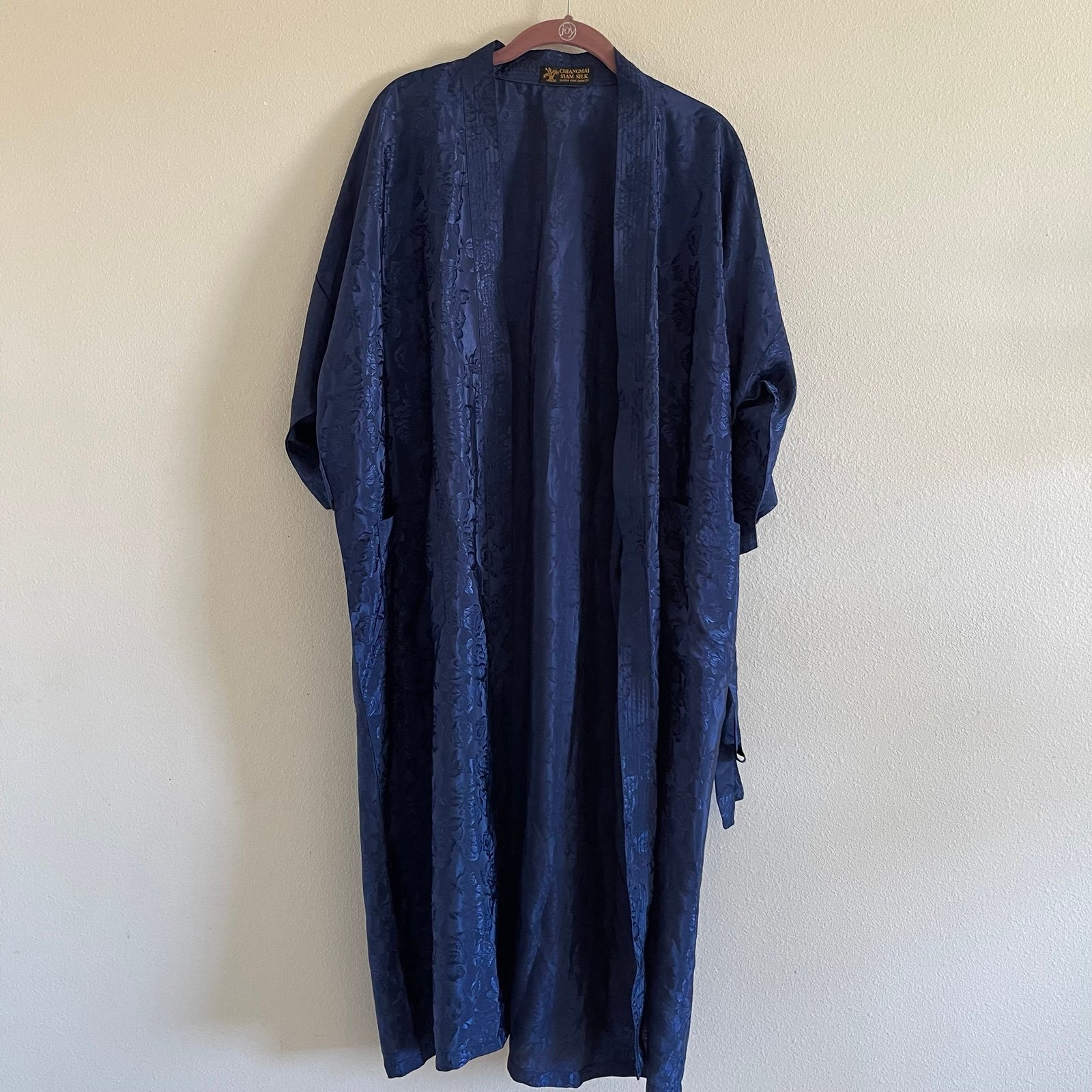 chiangmai siam silk super fine quality blue kimono robe